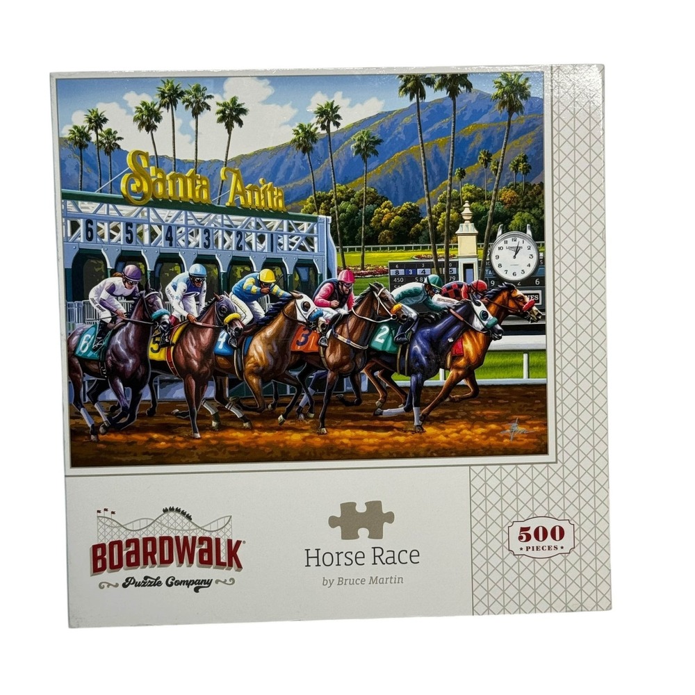 Boardwalk Horse Race Santa Anita‎ Bruce Martin 500 Pieces Puzzle Complete